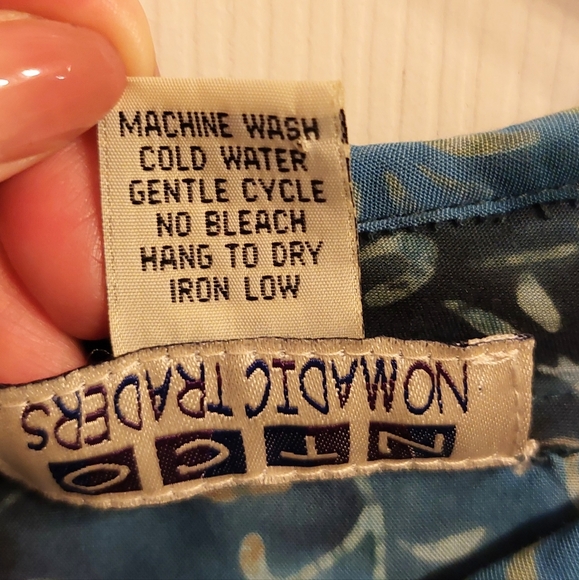 Nomadic Traders Quilted Jacket Button Front %100 Rayon Shell turquoise teal XL - Picture 3 of 7